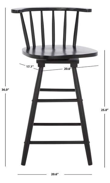 Safavieh Ray Swivel Counter Stool - Black - Image 4