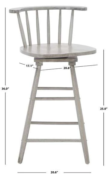 Safavieh Ray Swivel Counter Stool - Gray - Image 4
