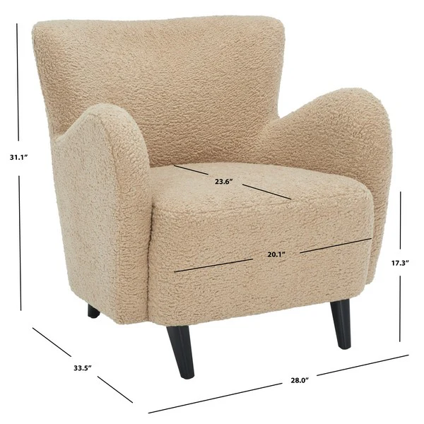 Safavieh Rayanne Modern Wingback Chair - Light Brown - Image 3