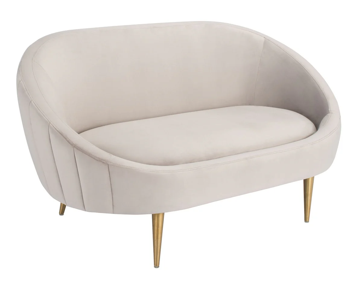 Safavieh Razia Channel Tufted Velvet Loveseat - Pale Taupe - Image 3
