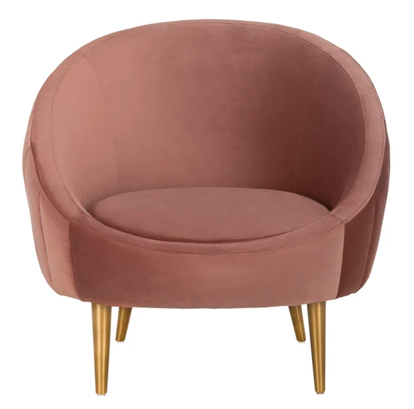Safavieh Razia Channel Tufted Tub Chair - Dusty Rose - Image 2
