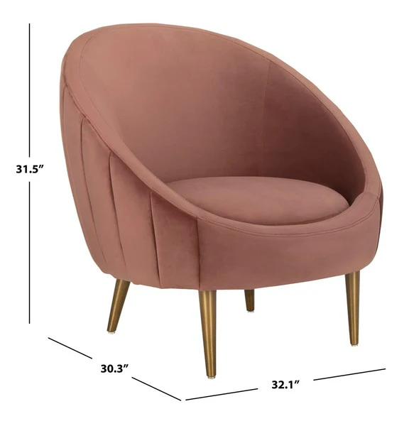 Safavieh Razia Channel Tufted Tub Chair - Dusty Rose - Image 3
