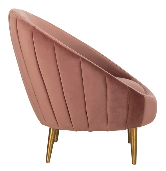 Safavieh Razia Channel Tufted Tub Chair - Dusty Rose - Image 4