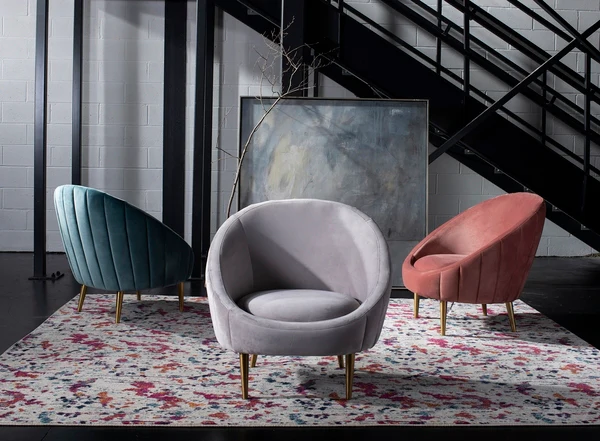 Safavieh Razia Channel Tufted Tub Chair - Dusty Rose - Image 5