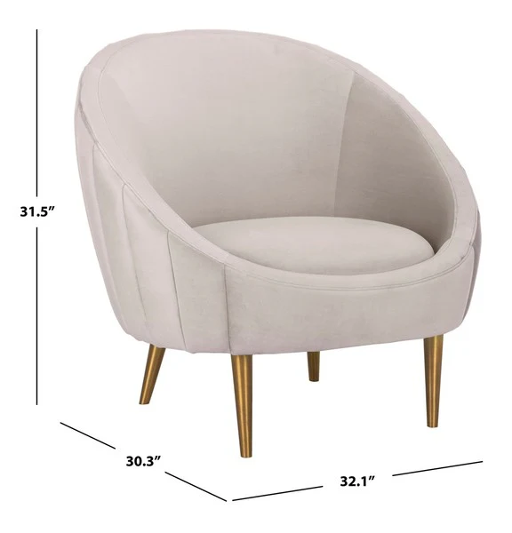 Safavieh Razia Channel Tufted Tub Chair - Pale Taupe - Image 3