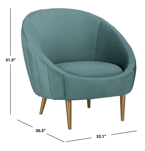 Safavieh Razia Channel Tufted Tub Chair - Seafoam - Image 3