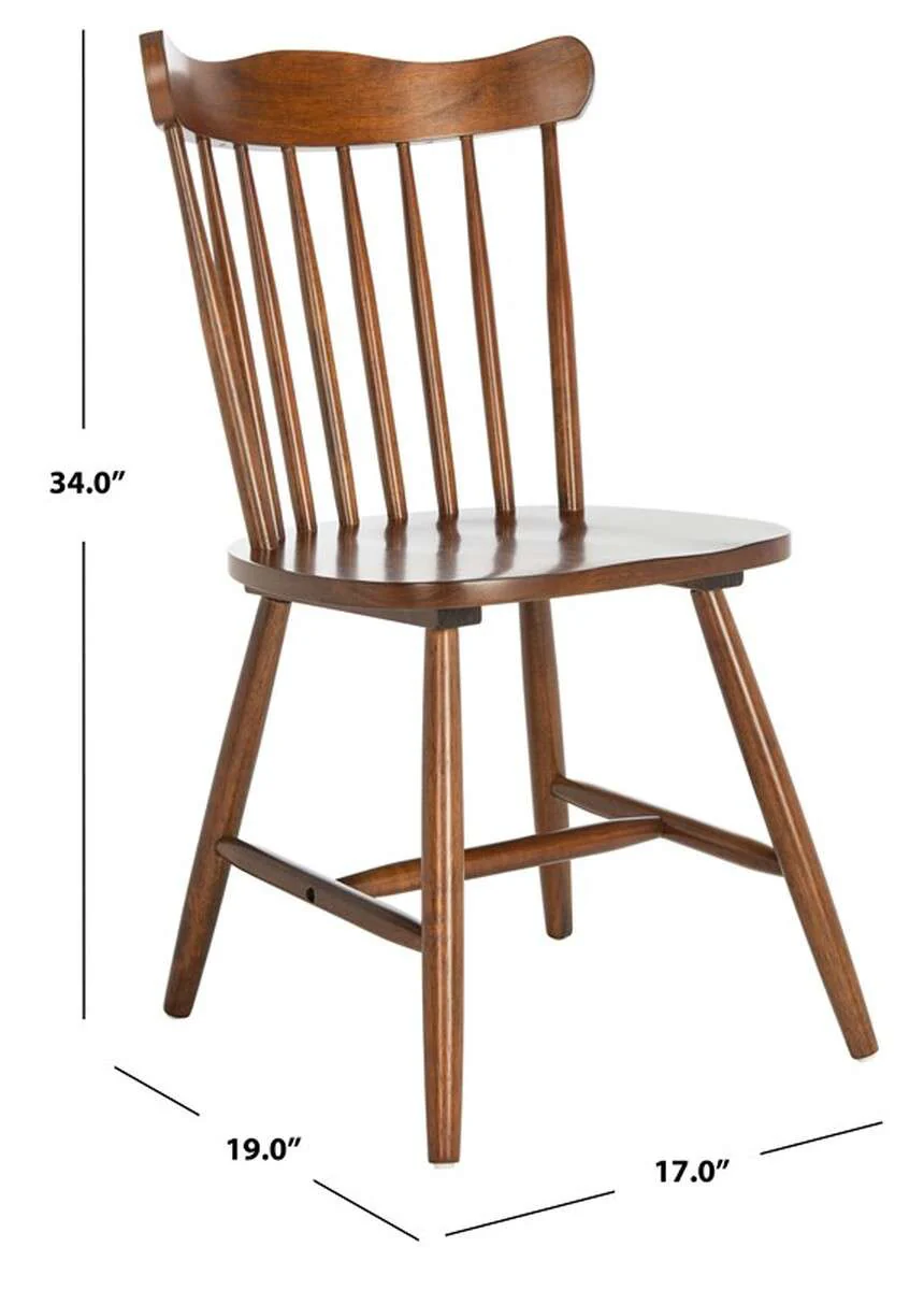 Safavieh Reeves Dining Chair Set Of 2 - Walnut - Image 3