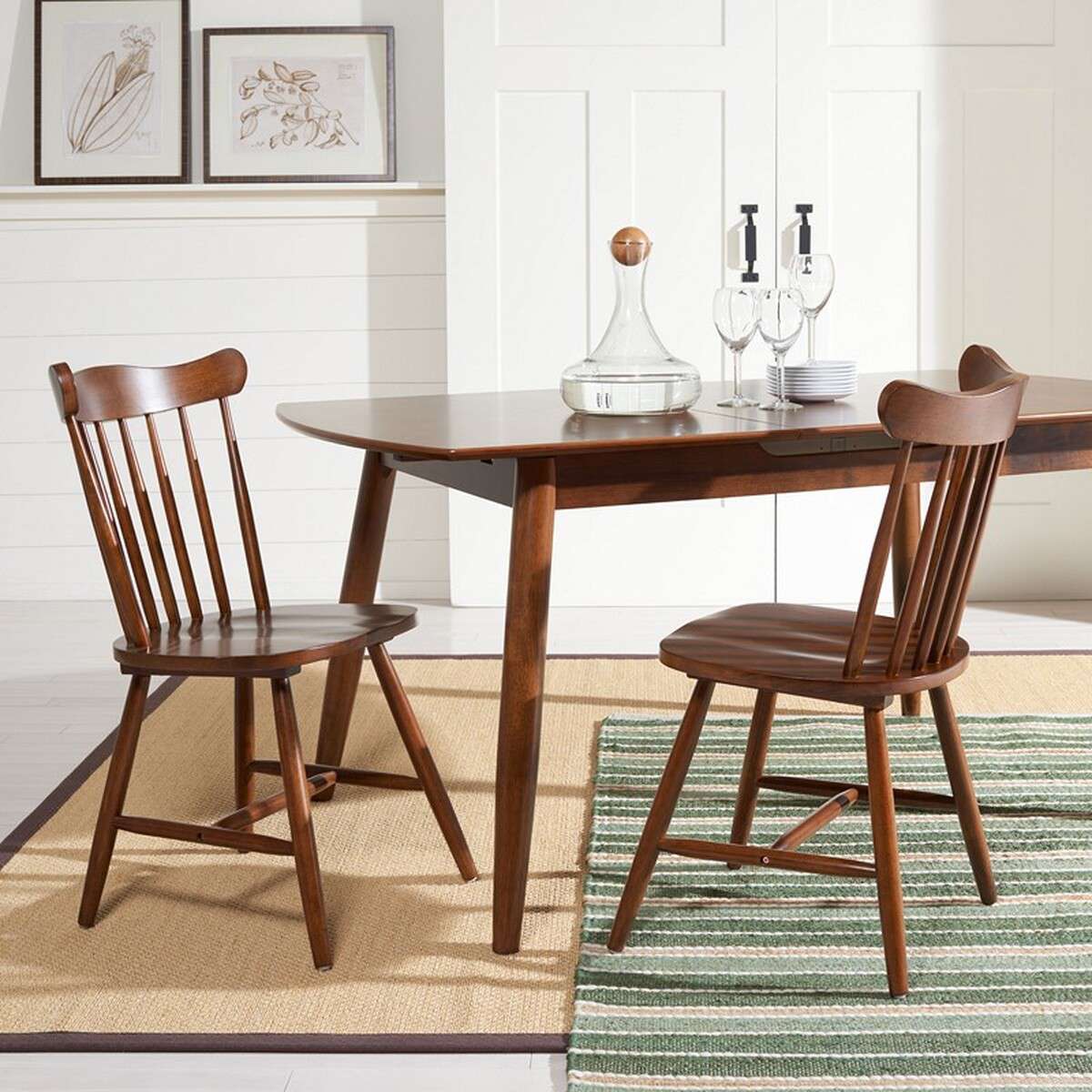 Safavieh Reeves Dining Chair Set Of 2 - Walnut - Image 4
