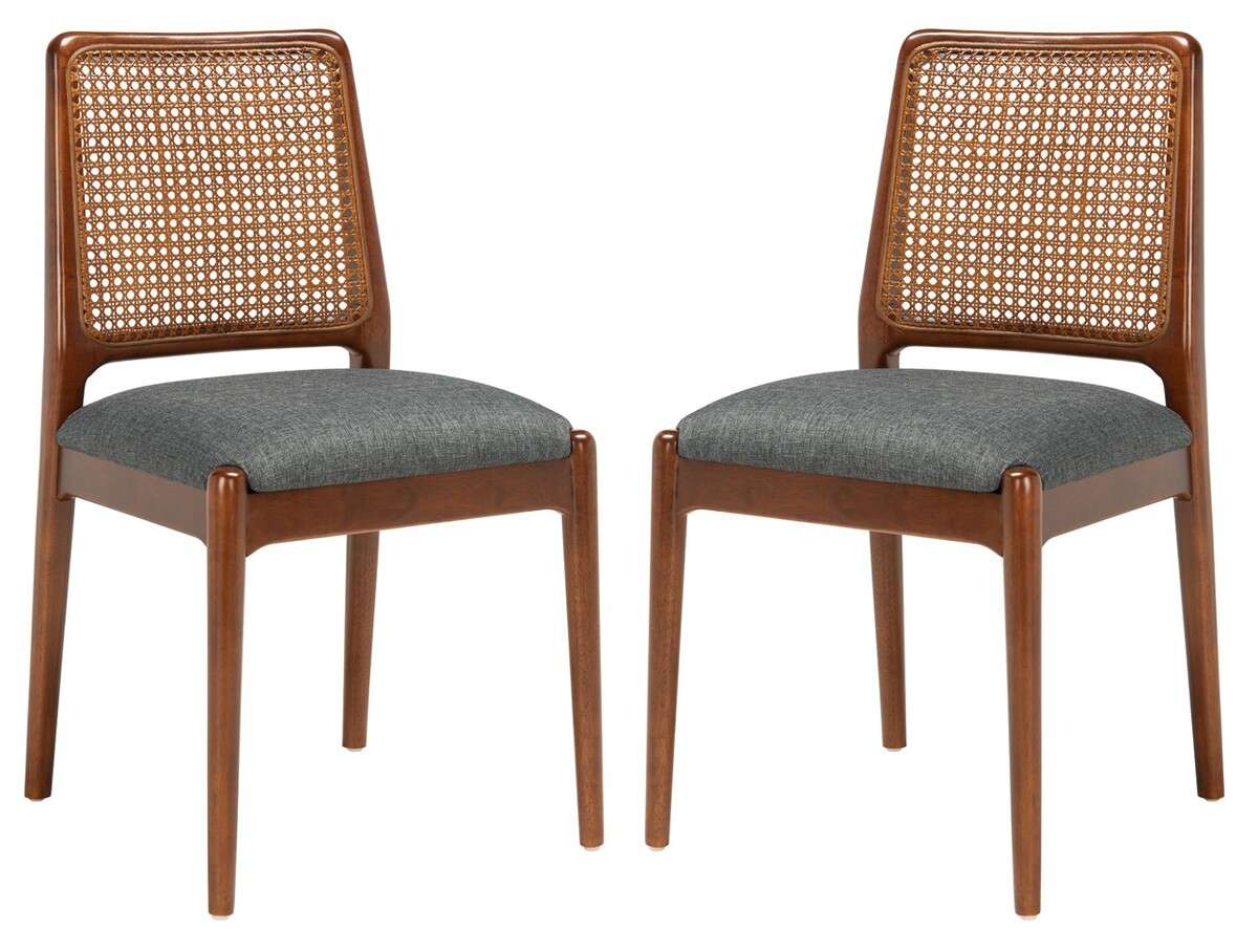 Safavieh Reinhardt Rattan Dining Chair Set Of 2 - Brown - Image 2