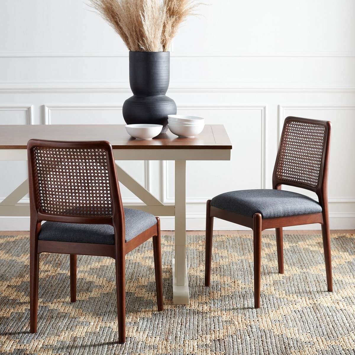 Safavieh Reinhardt Rattan Dining Chair Set Of 2 - Brown - Image 4