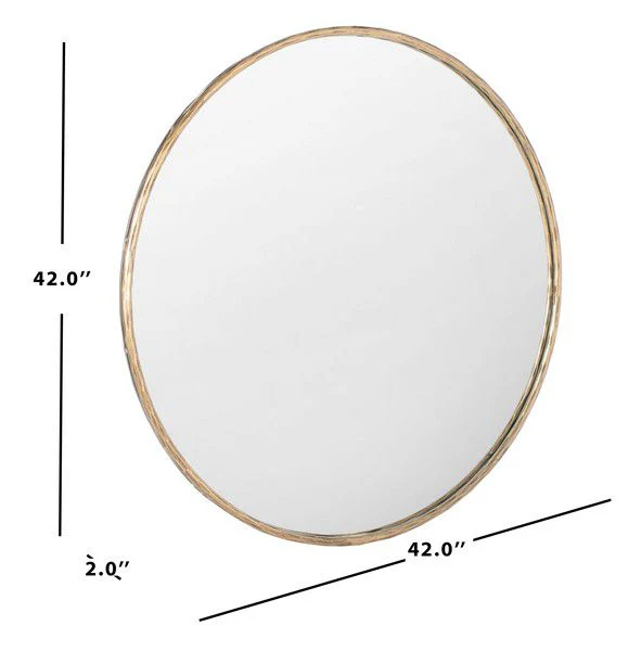Safavieh Renee Round Metal Mirror - Brass - Image 3