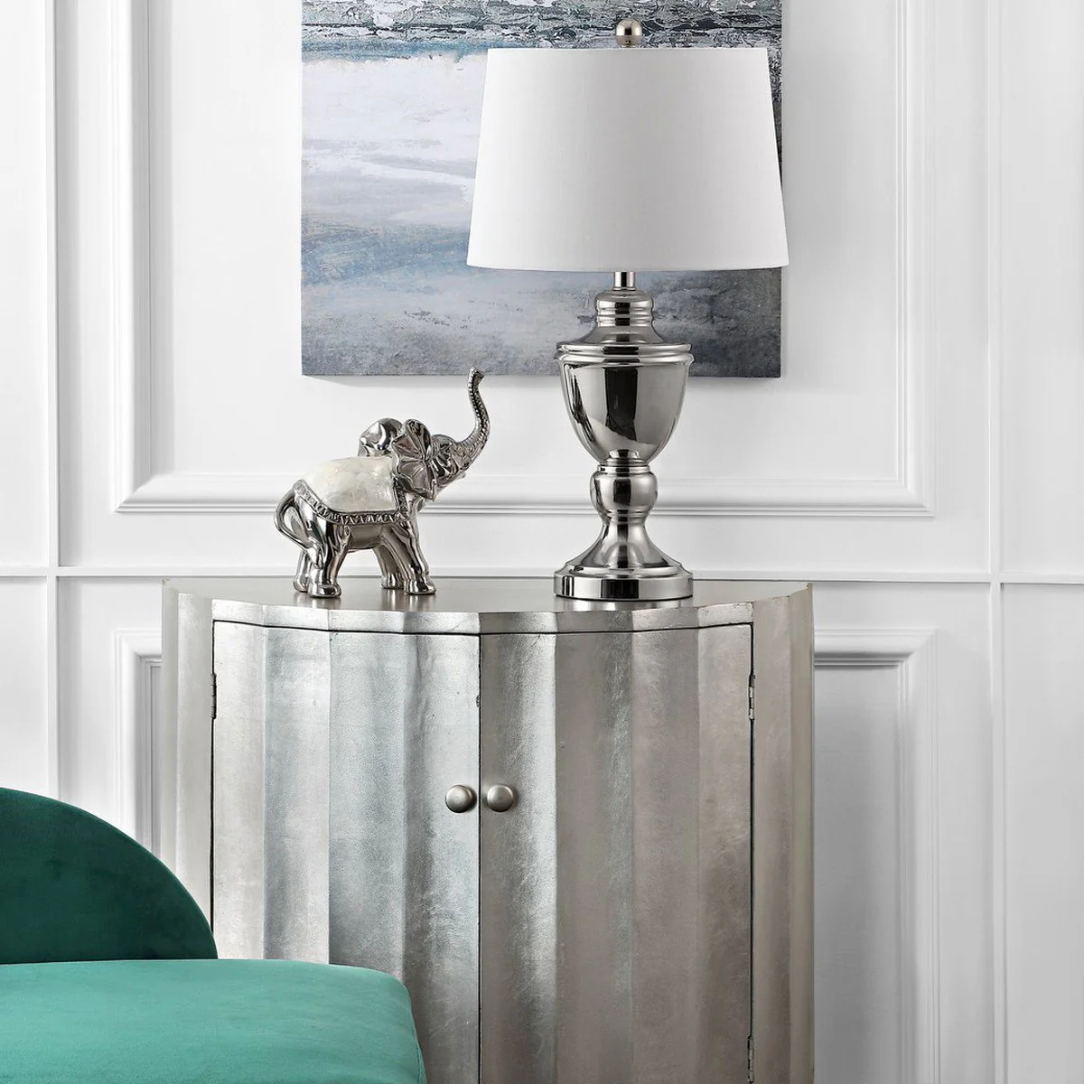 Safavieh Ressa Table Lamp - Polished Nickel - Image 3