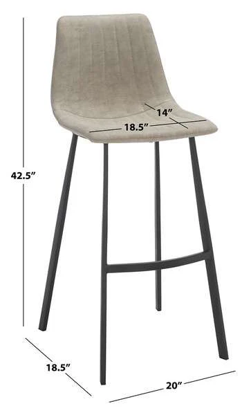 Safavieh Rhyatte Bar Stool - Gray - Image 4