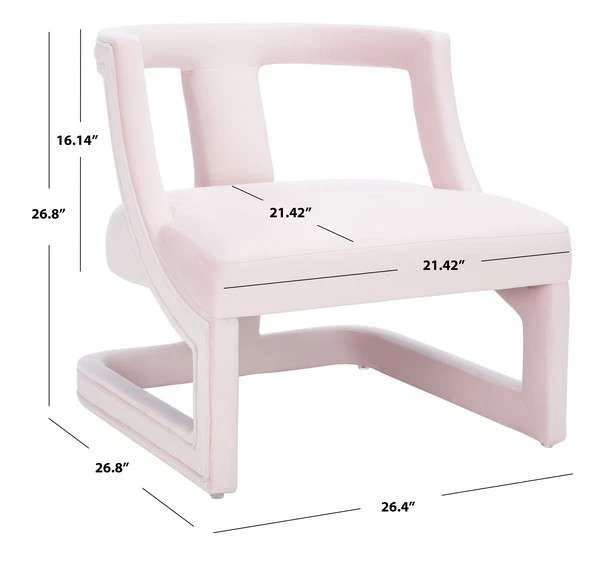 Safavieh Rhyes Accent Chair - Light Pink - Image 3
