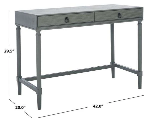 Safavieh Rhyne 2 Drawer Desk - Gray - Image 4