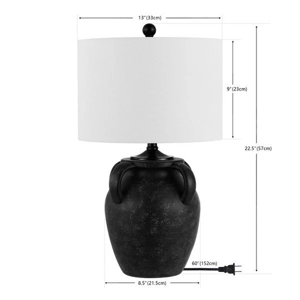 Safavieh Rhynne, 22.5 Inch, Black, Iron Table Lamp - Black - Image 3