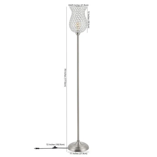 Safavieh Ricky Iron Floor Lamp - Nickel - Image 3