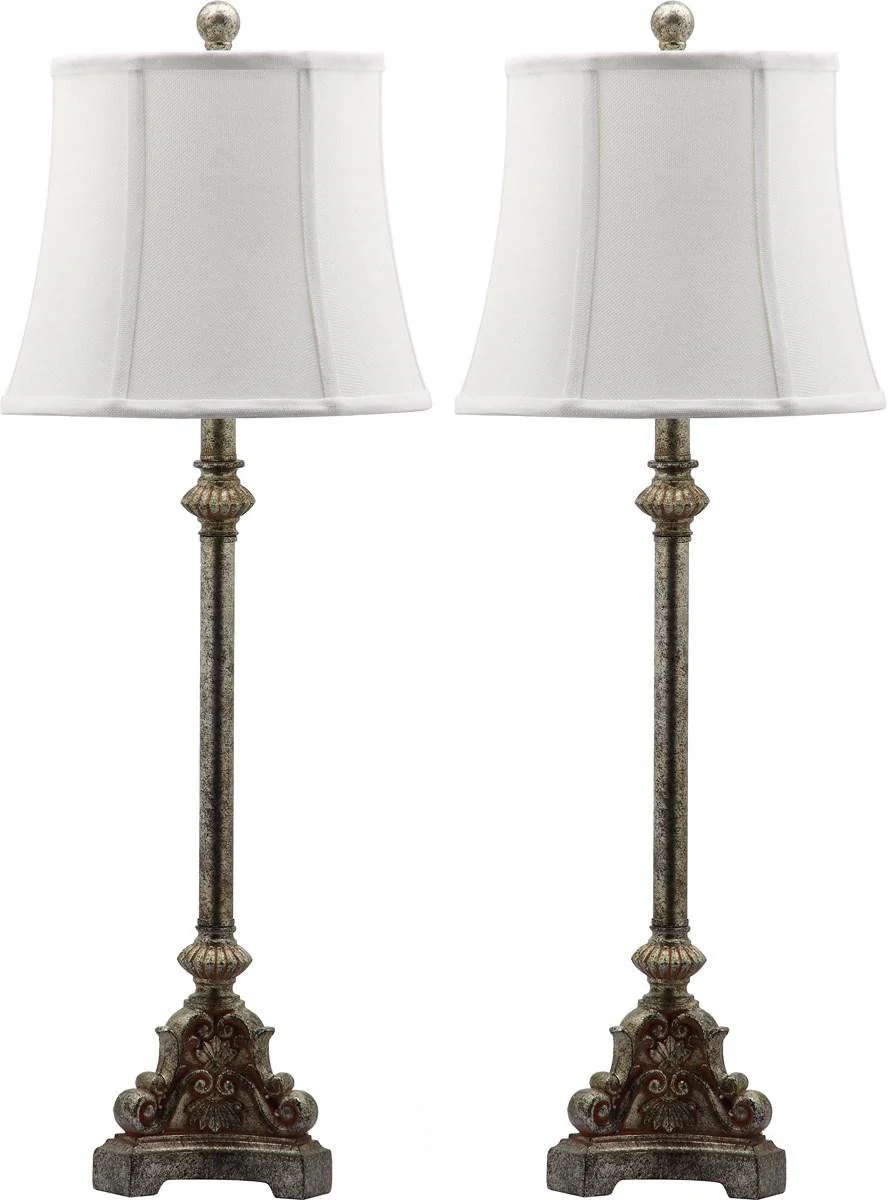 Safavieh Rimini 33.5-Inch H Console Table Lamp Set Of 2 - Antique Silver - Image 2