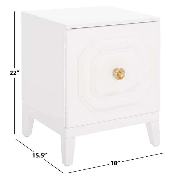 Safavieh Riya 1 Door Nightstand - White - Image 3