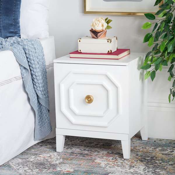 Safavieh Riya 1 Door Nightstand - White - Image 4