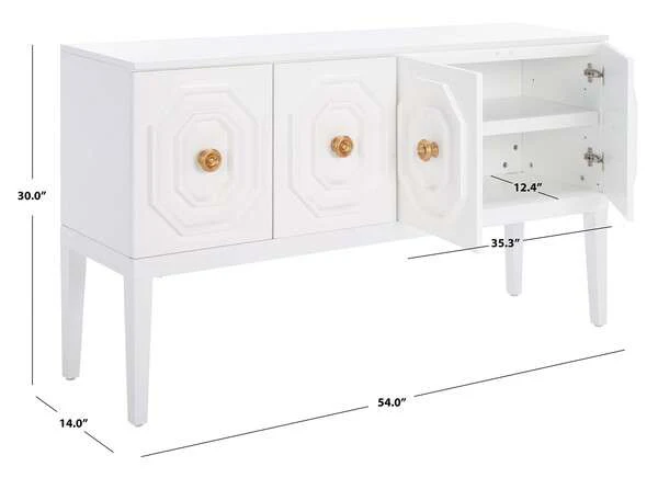 Safavieh Riya 3 Door 2 Shelf Sideboard - White - Image 3