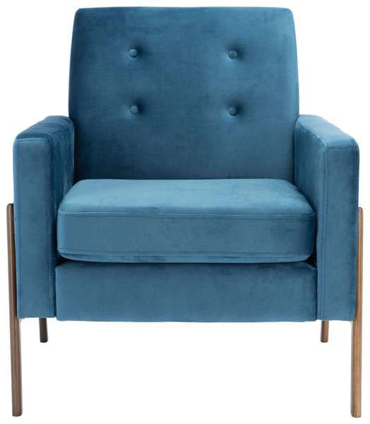 Safavieh Roald Sofa Accent Chair - Blue Velvet - Image 2