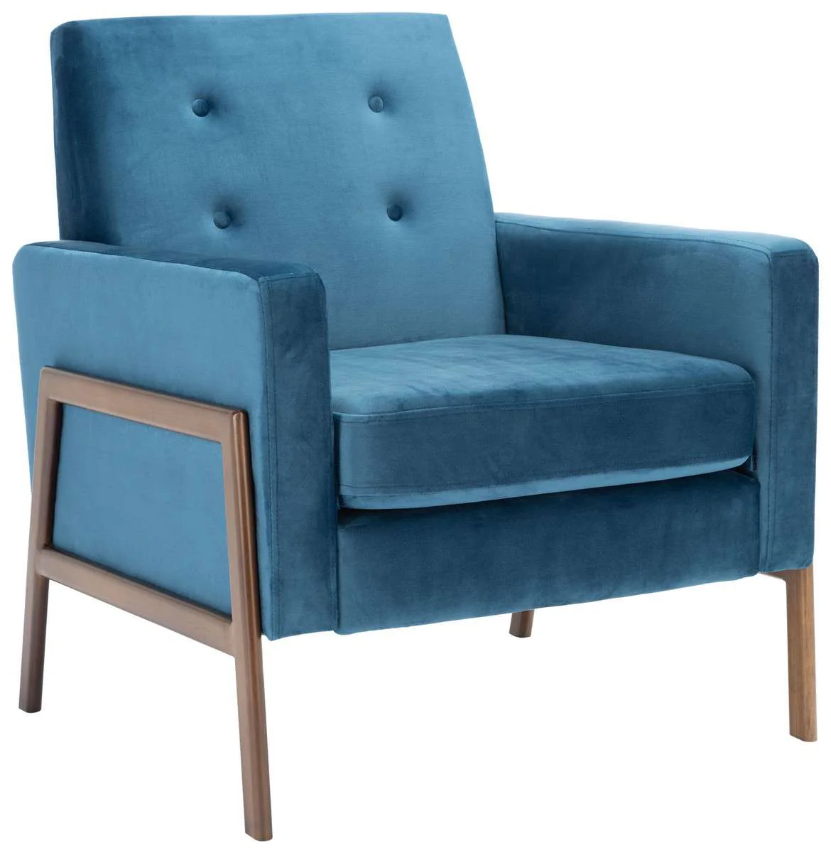Safavieh Roald Sofa Accent Chair - Blue Velvet - Image 3