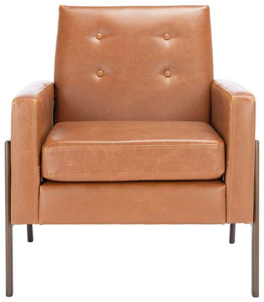Safavieh Roald Sofa Accent Chair - Light Brown Pu - Image 2
