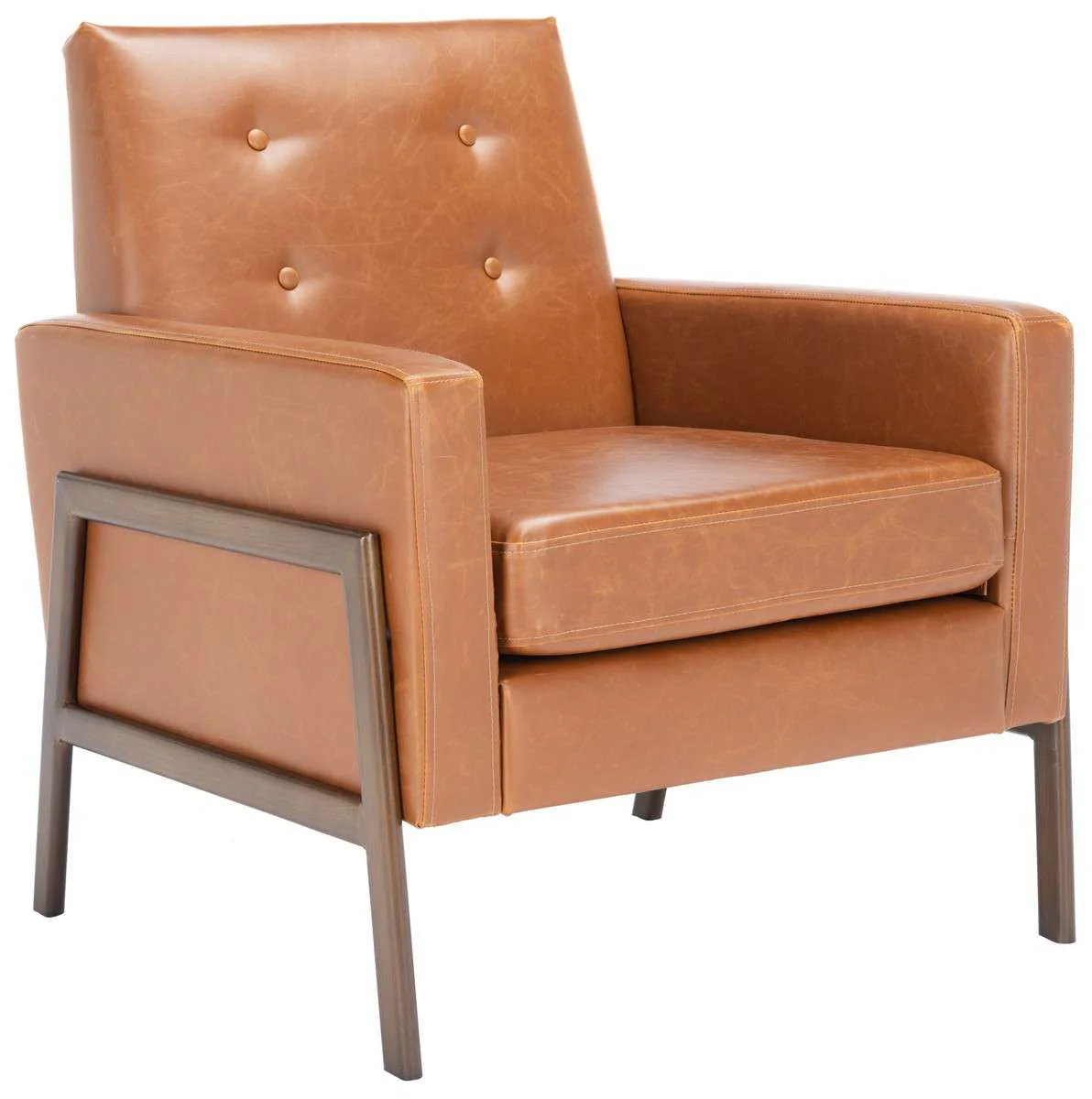 Safavieh Roald Sofa Accent Chair - Light Brown Pu - Image 3