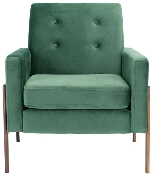 Safavieh Roald Sofa Accent Chair - Malachite Green Velvet - Image 2