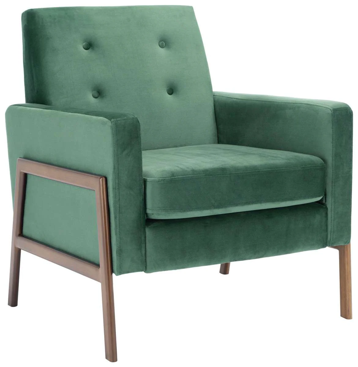 Safavieh Roald Sofa Accent Chair - Malachite Green Velvet - Image 3