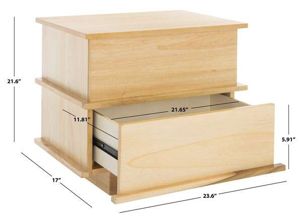 Safavieh Rodney 2 Drawer Nightstand - Natural - Image 4
