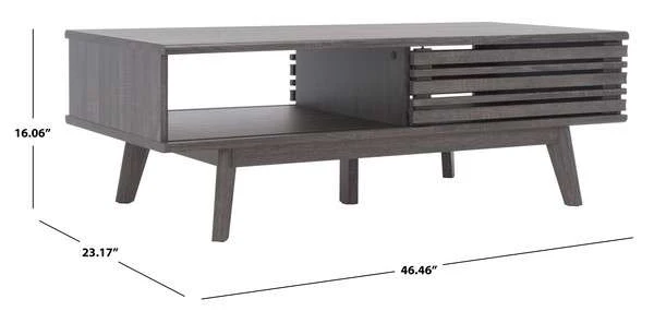Safavieh Rori 1 Shelf Coffee Table - Distressed Black - Image 4