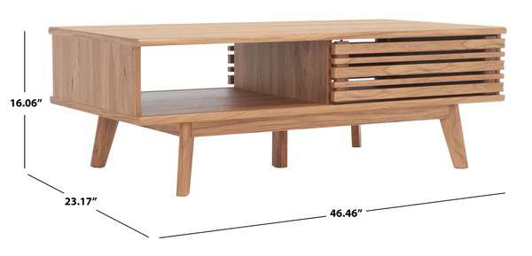Safavieh Rori 1 Shelf Coffee Table - Oak - Image 4
