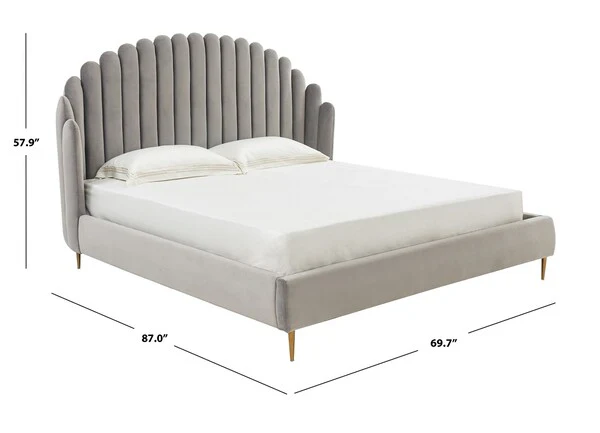 Safavieh Rosabella Channel Tufted Bed - Light Gray - Image 5