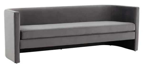Safavieh Rosabeth Curved Velvet Sofa - Slate Gray - Image 3