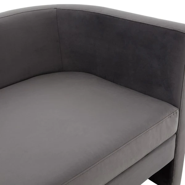 Safavieh Rosabeth Curved Velvet Sofa - Slate Gray - Image 4