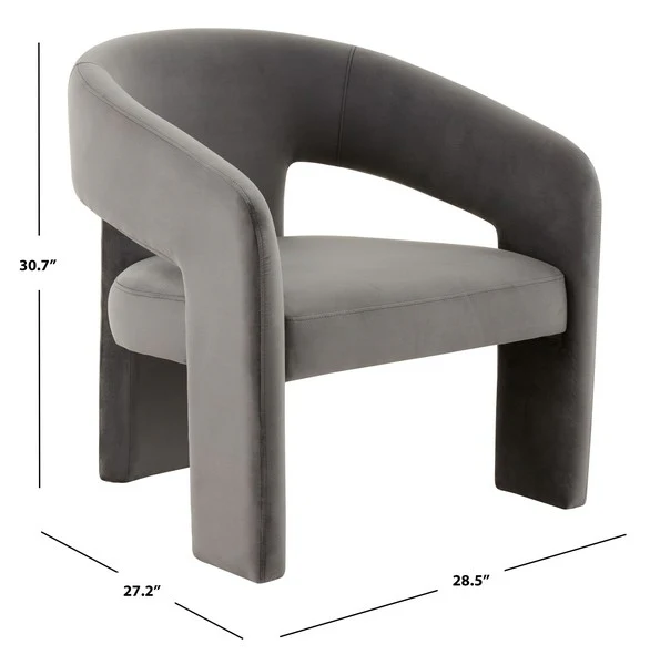Safavieh Roseanna Modern Accent Chair - Dark Gray - Image 3