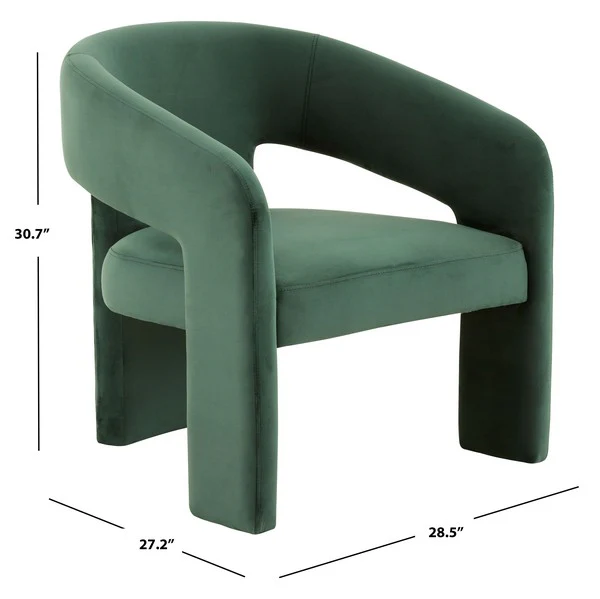 Safavieh Roseanna Modern Accent Chair - Forest Green - Image 3