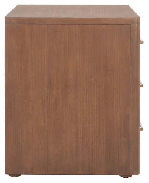 Safavieh Rosey 3 Drawer Wood Nightstand - Brown - Image 4