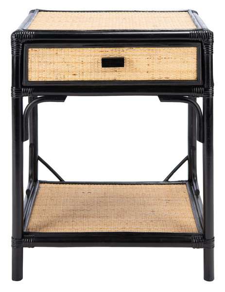 Safavieh Roya 1 Drawer 1 Shelf Nightstand - Black - Image 2