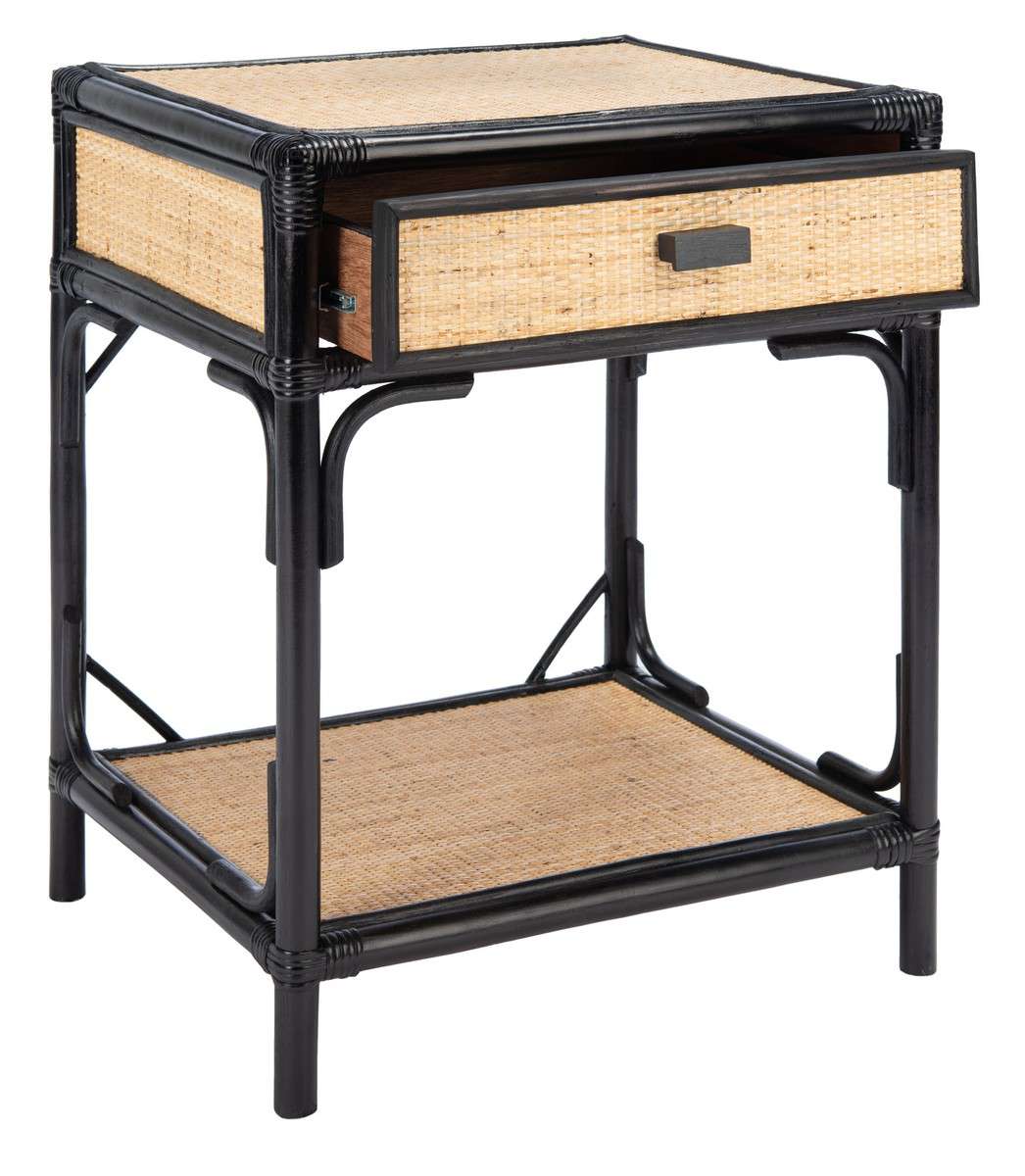Safavieh Roya 1 Drawer 1 Shelf Nightstand - Black - Image 3