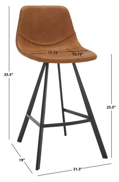 Safavieh Ryanne Counter Stool - Cognac - Image 4