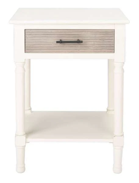 Safavieh Ryder 1Drw Accent Table - Distressed White - Image 2