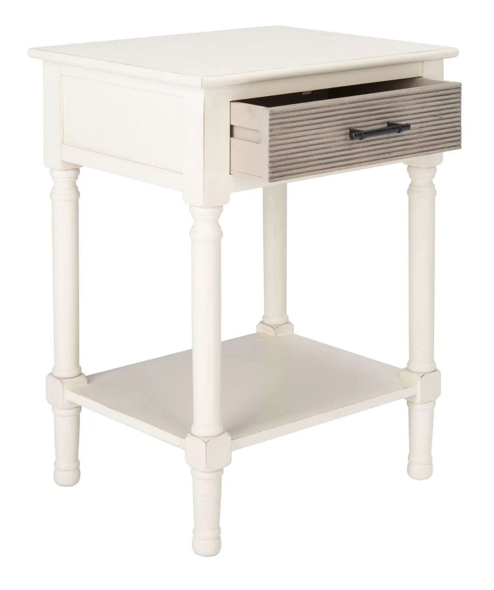 Safavieh Ryder 1Drw Accent Table - Distressed White - Image 3