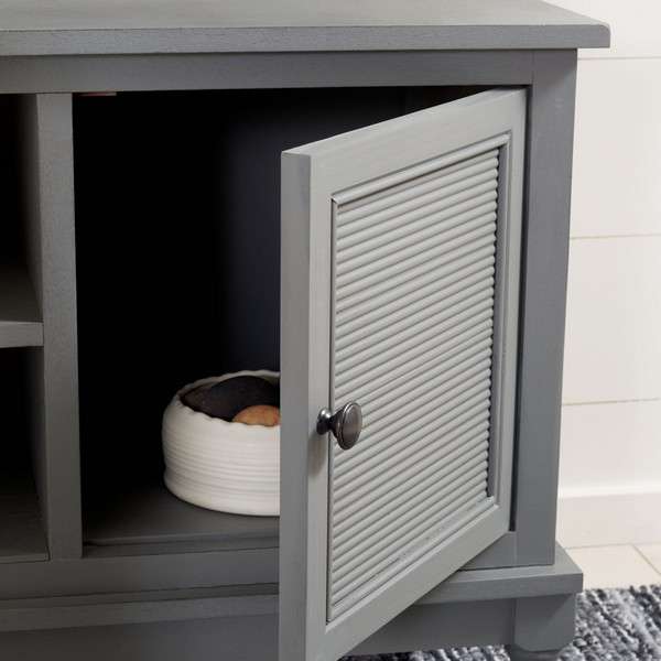 Safavieh Ryder 2 Door 1 Shelf Media Stand - Distressed Gray - Image 3