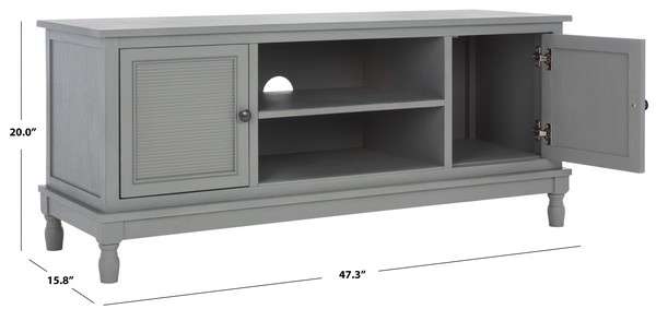 Safavieh Ryder 2 Door 1 Shelf Media Stand - Distressed Gray - Image 4