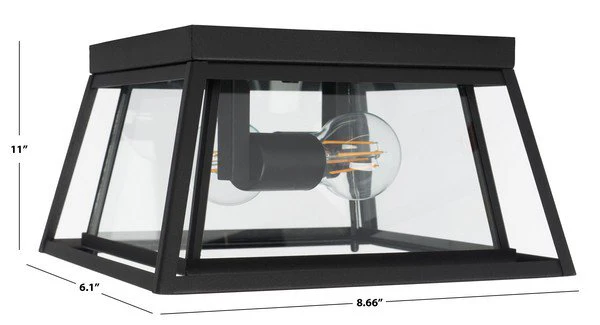 Safavieh Rydler Outdoor Flush Mount - Black - Image 3