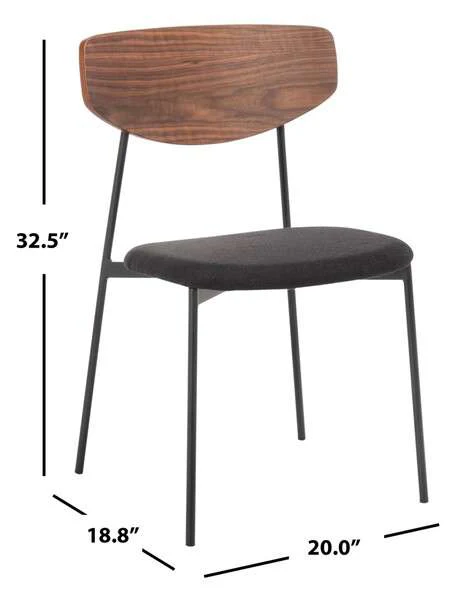Safavieh Ryker Dining Chair Set Of 2 - Walnut - Image 4