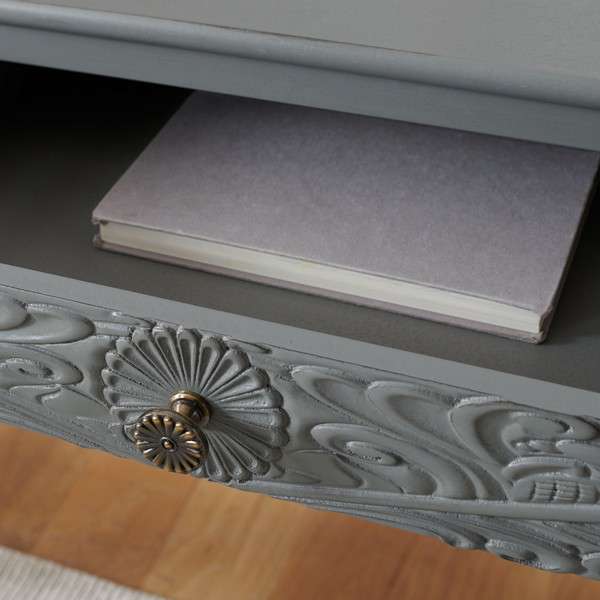Safavieh Ryleigh 2 Drawer Desk - Distressed Gray - Image 3